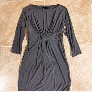 Jones New York Charcoal Long Sleeve Dress
